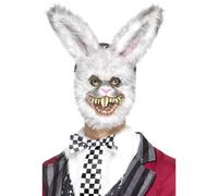 Zombie White Rabbit Mask Adults Animal Halloween Fancy Dress