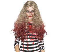 Smiffy's 46855 Deluxe Zombie Blood Drip Wig (one Size) - deluxe long blonde zombie wig blood drip wavy halloween fancy dress accessory