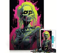 Zombie Woman POP Art 1000 Piece Jigsaws for Adults Brain Sharp Game Smooth Burr Free Surface Fascinating Hobby for Idle Moments (50x75cm)