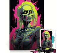 Zombie Woman POP Art Adult Jigsaw1000 Pieces Cognitive Boost Game No Gap Tight Fitting Design Birthday Gift Brain Teaser Toy (38x26cm)