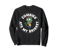 Zombies Ate My Brisket BBQ Halloween Sweatshirt