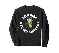 Zombies Ate My Brisket BBQ Halloween Sweatshirt