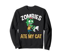 Zombies Ate My Cat Lover Halloween Sweatshirt