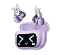 ZOMBIES CAT Hy-C02 Jewellery Clip-On Headphones with Touch Screen, Open Ear Headphones, Wireless Bluetooth 5.4, Wireless Sports Headphones 3.7G, IP45 Waterproof, 65 Hours Playback, Hy-C02, Purple