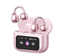 ZOMBIES CAT Open Ear Clip On Earbuds with Touchscreen Case, Wireless Bluetooth Earbuds, Comfortable Open Ear Headphones, Clear Calls for Workouts, Commute & Travel, M100 Rose Gold