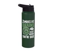 Zombies Eat Brains Don't Worry You're Safe Stainless Steel Insulated Water Bottle