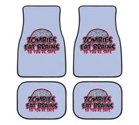 Zombies Eat Brains Fashion Car Floor Mats Set of 4 Waterproof Non-Slip Carpet Accessories