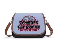 Zombies Eat Brains Small Cross Body Bag Women Handbag Purse Shoulder Bags with Removable Strap