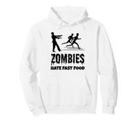 Zombies Hate Fast Food Chasing Joggers Halloween Humor Pullover Hoodie