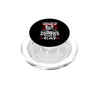 Zombies To Save My Cat Kitty Funny Halloween Cats Lovers PopSockets PopGrip for MagSafe