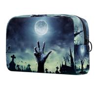 ZombieSpooky Hand Rising Out of Grave Cosmetic Bag for Women, Travel Toiletries Bags Large Makeup Handy Pouch Organiser Bag with Zipper