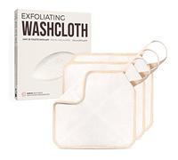 ZOMCHI 3 Pack Exfoliating Washcloths, Premium Face and Body Wash Cloths with Softness and Chafing on Two Sides, Bath Towels for Men and Women (White)