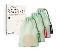 ZOMCHI Bar Soap Saver Bag for Washing Body, Mesh Soap Bags for Body, Shampoo and Conditioner Bars, Soap Pouch for Use in Shower, 3 Pieces, Mint