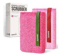 ZOMCHI Body Scrubber, Exfoliating Sponge with Different Levels, Body Exfoliator for Removing Dead Skin, Gentle & Deep Scrub for Women & Men (2-Pack, Pink)