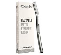 ZOMCHI Dermaplaning Tool for Face, Eyebrow Shaper for Women and Men, Precision Silicone Cover, Reusable Metal Handle - Matte Silver