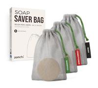 ZOMCHI Mesh Soap Saver Bags, Soap Holder Pouch for Shower, Body & Shampoo Bars, Travel Pouch Bag with Hanging Loop (3 Pack, Gray)