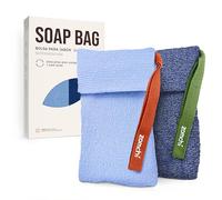 ZOMCHI Soap Saver Bags for Bar Soap, 2 Pack, Dual Texture Blue Set