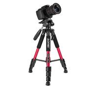 Zomei Z666 Camera Tripod 55 inch - red Compact Lightweight Travel Tripod with 3 Way Panhead 360° Head Include Carry Case Max