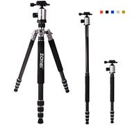 ZOMEI Z818C Professional Portable Carbon Fiber Digital Camera and Camcorder Tripod Monopod Stand with Ball Head for All Canon Sony Nikon Samsung Panasonic Olympus Kodak Fuji Gold
