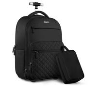 ZOMFELT 17 Inch Rolling Laptop Backpack, Travel Backpack with Wheels, Black, 40L, 2-in-1 Backpack & Suitcase, Dedicated Laptop Compartment, Modern, Practical, Water-Resistant, Female, Travel