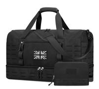 ZOMFELT Gym Bag for Men, Tactical Travel Duffle Bag with Shoe Compartment, Waterproof Holdall Sports Overnight Bag with MOLLE System for Travel, Workout, Tactical Use, Flight Approved, Black