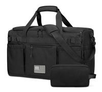 ZOMFELT Gym Bag for Men Women, Tactical Travel Duffel bag with Shoe Compartment, Weekender Carry on Bag with Toiletry Bag, Black, M, Travel Bag