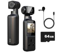 ZOMFOM 4K Body Camera with External Microphone, Mini Video & Audio Pocket Cam 270° Rotation Camera for Outdoor Sport, Bike, Travel, Police Law Enforcement, Personal Civilians, 64GB Included