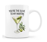 Zomhix Funny Martini Gifts Mug, Gifts for Cocktail Lovers, Cute Valentine's Day Coffee Cup Ceramic, You're the Olive to My Martini Ceramic Coffee Tea Mug 11 oz