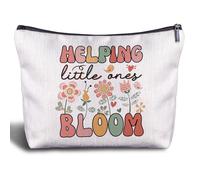 Zomhix NICU Nurse Gifts Makeup Bag, Neonatal Nurse Gifts, Pediatric Nurse Accessories, Nurse Appreciation Gifts, Nurse Gifts for Women, Helping Little Ones Bloom Cosmetic Bag Toiletry Bag