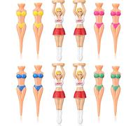 Zomiboo 12 Pieces Funny Golf Tees Bikini Tees Ladies Tees Colorful Plastic Golf Tees Funny Accessories for Men Women Training Birthday Presents