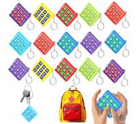 Zomiboo 16 Pcs Tic Tac Toe Game Party Favor Birthday Goodie Bag Easter Basket Stuffers Keychains for Kids 8-12 Classroom Prize Treasure Chest Carnival Prize Box Exchange Gift for Girl Boy (6 Color)