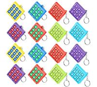 Zomiboo 16 Pcs Tic Tac Toe Keychain Bulk Mini Tic Tac Toe Game Birthday Party Favors Halloween Goodie Bags Stuffers Backpack Plastic Key Holders Treasure Box Toys for Exchange Gifts, Pinata Filler