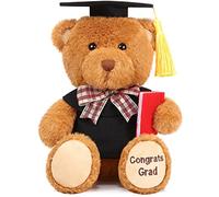 Zomiboo 2025 Graduation Bear Gifts for Her 11 Inch Graduation Plush Bear Toy with Black Hat Congrats Grad for Nurse Kindergarten Elementary High School College Class of 2025(Hold Book)