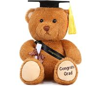 Zomiboo 2025 Graduation Bear Gifts for Her 11 Inch Graduation Plush Bear Toy with Black Hat Congrats Grad for Nurse Kindergarten Elementary High School College Class of 2025(Hold Diploma)