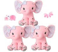 Zomiboo 3 Pieces Elephant Stuffed Animal 8 Inch Baby Stuffed Elephant Animals Plush Toy for Girls Boys Graduation Birthday Mother's Day Nurse Gifts Baby Shower Favors(Lovely Style)