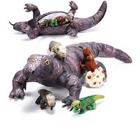 Zomiboo 5 Pieces Komodo Dragon Plush Toy Set 26 Inch Monitor Lizard Stuffed Animal with 4 Plush Baby Lizards, Stuffed Komodo Dragon Plush Giant Lizard for Boy Girl Birthday Gift Pet Party Favor