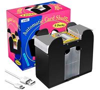 Zomiboo 6 Decks Automatic Card Shuffler USB Battery Operated Electric Casino Poker Card Shuffler Machine for Home Poker Playing Games Casino and Club Party