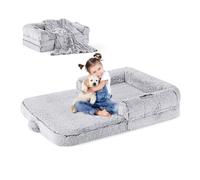 ZOMISIA Dog and Human Bed for Kids, 2 in 1 XL Folding Dog Bed for People and Families with Pets, Orthopedic Calming Memory Foam Sofa for Dogs, Pet Bed