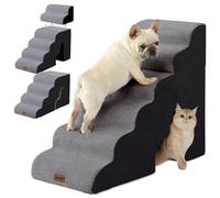 ZOMISIA Dog Ramp for High Beds - 28.5" H 6 Steps Pet Stairs for Large Dogs with Tunnel 2 in 1 with Zippers Suitable, Indoor Cat Ladders with Non-Slip Bottom, Black