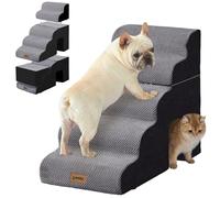 ZOMISIA Dog Ramp for Large Dogs - 24" H 5 Steps Pet Stairs for High Bed with Tunnel 2 in 1 with Zippers Suitable, Indoor Cat Ladders with Non-Slip Bottom, Black