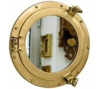 Zomitiya 12" Maritime Brass Porthole Round Window Mirror Nautical Boat Ship Antique