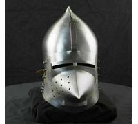 Zomitiya Antique Larp Functional Steel Knight Helmet Replica Medieval Hounskull Helmet