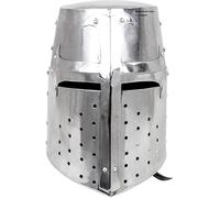 Zomitiya Crusader Helmet - Medieval Knight Great Helm, Full Face Armor with Cross, Large Templar Reproduction Helmet, Historical Knight Armor for Reenactments & Display