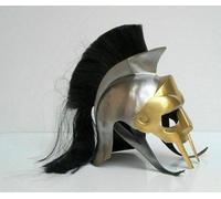 Zomitiya Handmade Roman troy Trojan helmet with black plume Medieval Armor Helmet Mask