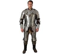 Zomitiya Knight Aegis Full Plate Armor Suit - Medieval Steel Knight Armor Set with Chest, Arms, Legs & Shoulder Guards - Renaissance LARP Reenactment Cosplay Costume