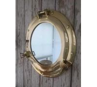 Zomitiya Large Working Ship Cabin Window 12" Brass Porthole Mirror Nautical Wall Decor