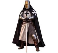 Zomitiya Medieval Crusader Knight Armor Costume with Steel Helmet, Arm & Leg Guards and Cloak | Templar Style LARP & Cosplay Armor Set (No Sword, No Shoes, No Chainmail)