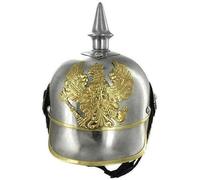 Zomitiya Medieval German pickelhaube steel & brass helmet Prussian military spike helmet