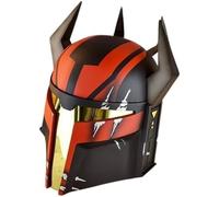 Zomitiya Medieval Mandalorian Gar Saxon Helmet Cosplay Props Replica Adult Halloween Costume Accessory, 8X9X26 Inches, Black & Red