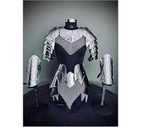 Zomitiya Medieval Steel Armor Set - Full Torso with Pauldrons, Tassets, and Bracers | Chainmail and Plate Armor Costume for LARP, Cosplay & Collectors